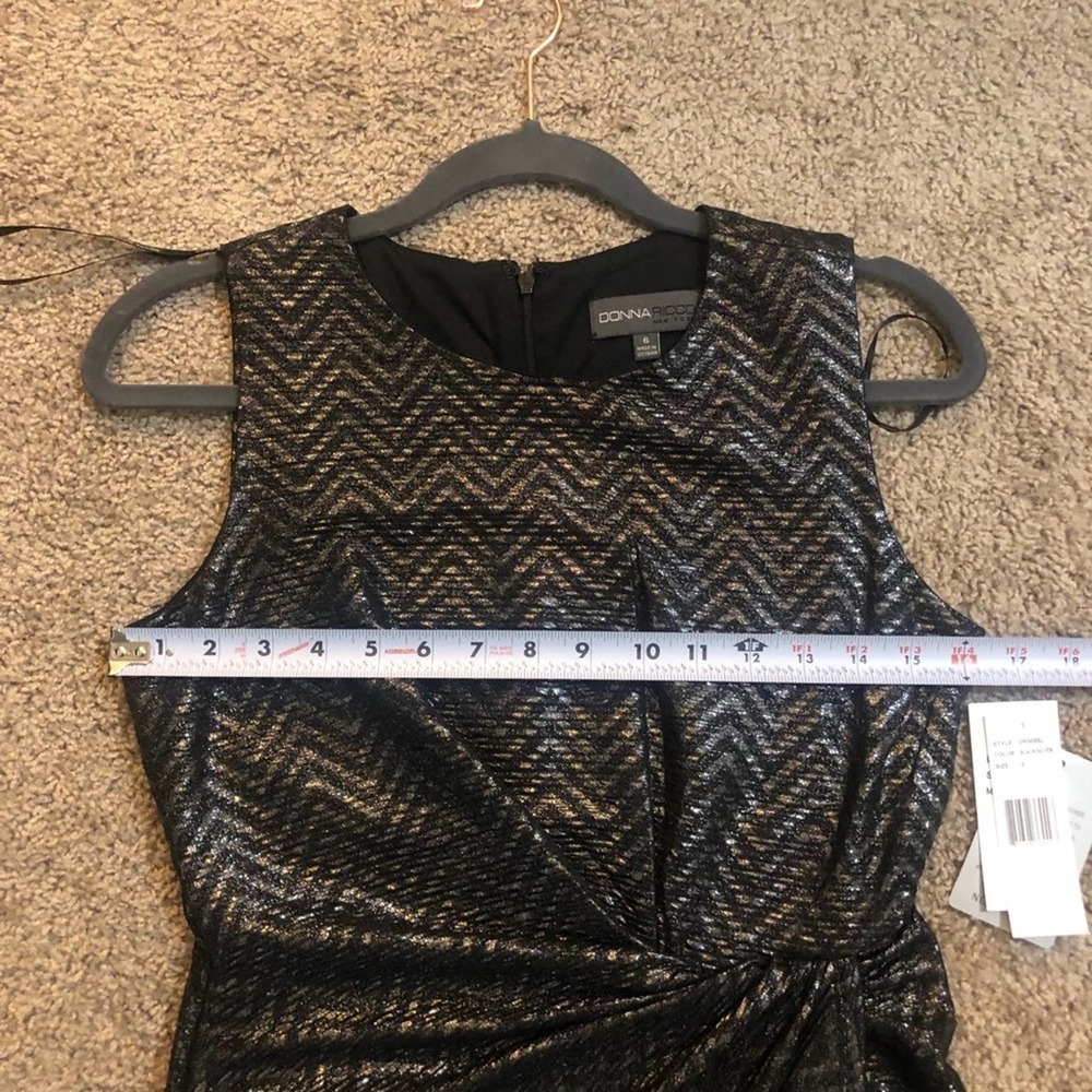 Donna Ricco Black and Silver Shimmer Cocktail Dress Size 6 - Picture 7 of 9